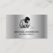 Silver Metal Welding Fabrication Contractor Welder 名刺 (正面)