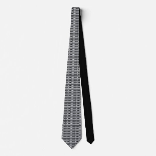 Silver Metallic Band Neck Tie ネクタイ (正面)