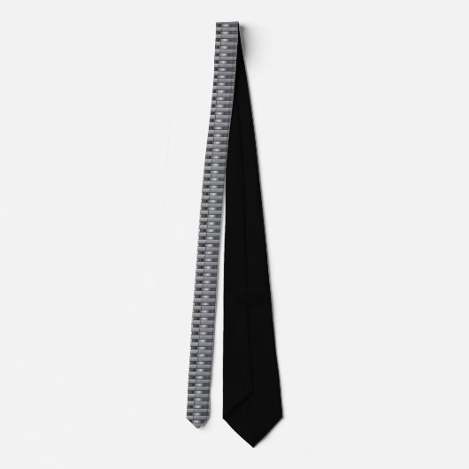 Silver Metallic Band Neck Tie ネクタイ (裏面)