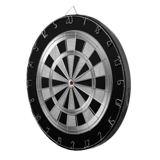 Silver Metallic & Black ダーツボード (正面右)