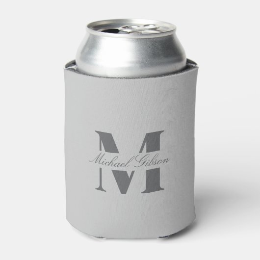 Silver Mist | Custom Monogram Wedding Groomsmen 缶クーラー (缶正面)