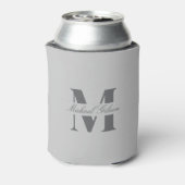 Silver Mist | Custom Monogram Wedding Groomsmen 缶クーラー (缶裏面)