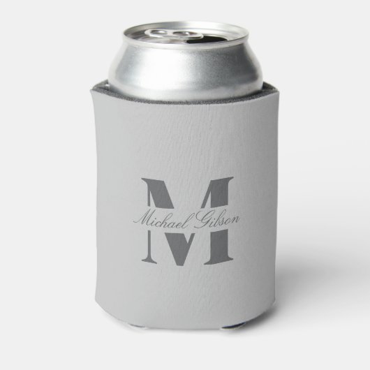 Silver Mist | Custom Monogram Wedding Groomsmen  缶クーラー (缶裏面)