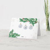 Silver Modern Winter Clothes Ornaments Baby Shower サンキューカード (裏面)