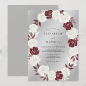 Silver Moody Winter Wedding 招待状 (正面/裏面)