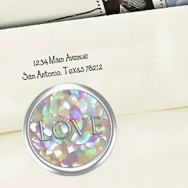 Silver Mother of Pearl Envelope Seal Love ラウンドシール