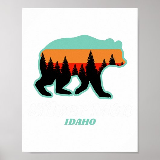 Silver Mountain Idaho Skiing Snowboarding Bear  ポスター (正面)