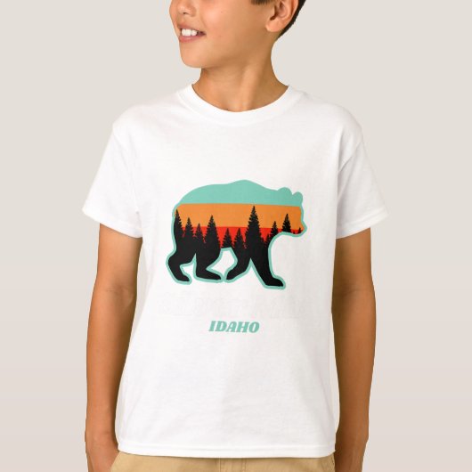 Silver Mountain Idaho Skiing Snowboarding Bear Tシャツ (正面)