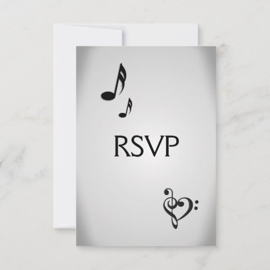Silver Musicの結婚メニュー選択RSVP 出欠カード (裏面)