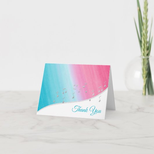 Silver Music Notesありがとう サンキューカード (正面)