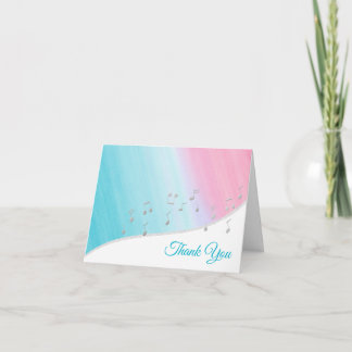 Silver Music Notesありがとう サンキューカード