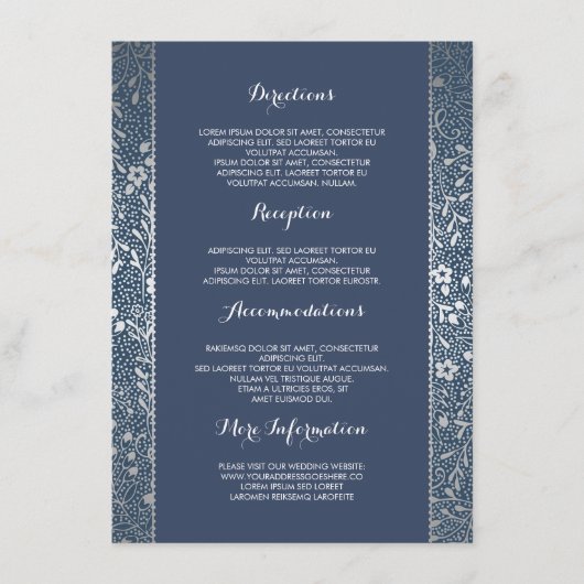 Silver Navyフローラの結婚詳細-情報 エンクロージャーカード (正面)