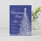 Silver Navy Winter Christmas Tree Holiday Party  招待状 (スタンド正面)