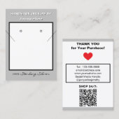 Silver Necklace Earrings Website QR Code 名刺 (正面/裏面)