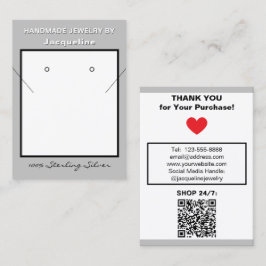 Silver Necklace Earrings Website QR Code 名刺