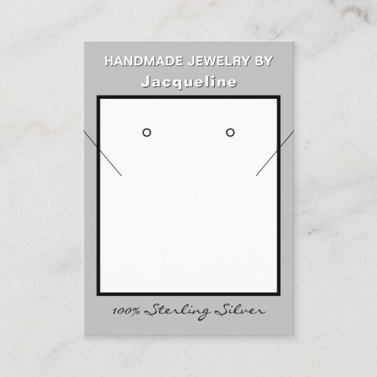 Silver Necklace Earrings Website QR Code 名刺 (正面)