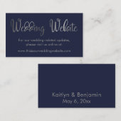Silver on Navyフェイク's Website結婚 Insert Card エンクロージャーカード (正面/裏面)