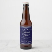 Silver on Navy Blue結婚's Thank You ビールラベル (正面)