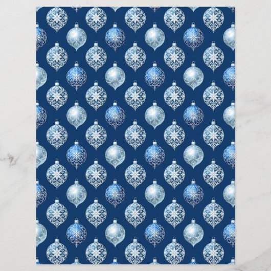 Silver Ornaments on Dark Blue Scrapbook Paper (正面)