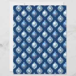 Silver Ornaments on Dark Blue Scrapbook Paper