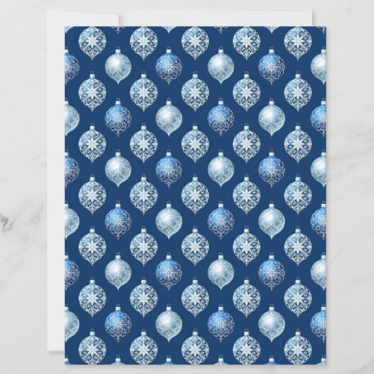 Silver Ornaments on Dark Blue Scrapbook Paper (正面)