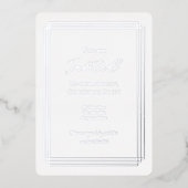 Silver Over White Holiday Foil Invitation Card 箔シーズンカード (正面)