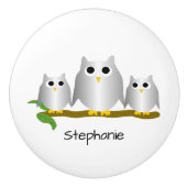 Silver Owl Design Personalised セラミックノブ (正面)