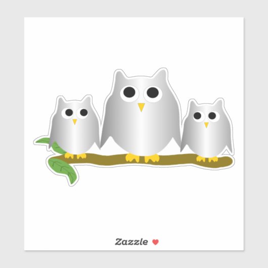 Silver Owls Design シール (シート)