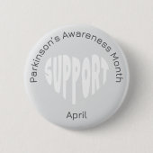 Silver Parkinson’s Awareness Month Button 缶バッジ (正面)