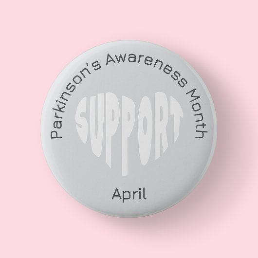 Silver Parkinson’s Awareness Month Button 缶バッジ