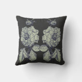 Silver Peony Flower Art クッション (裏面)