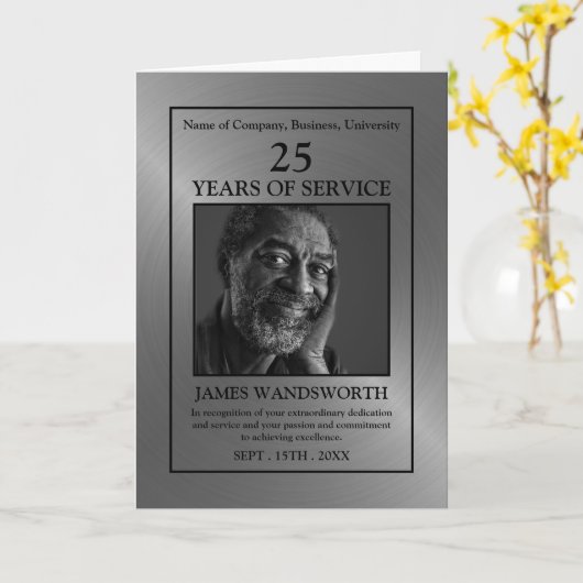 Silver/Personalised Photo - Employee Award Card カード (黄色い花)