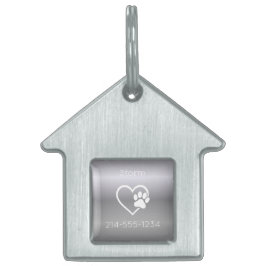 Silver Personalized Dog ID Tag Name & Phone ペットネームタグ