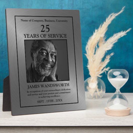 Silver/Personalized Photo - Employee Award Plaque フォトプラーク (側面)