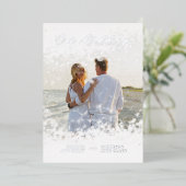 Silver Photo Whimsical Our Wedding Script Real 箔招待状 (立ち正面)