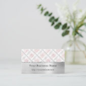 Silver Pink Glitzy Stripes Business name website 名刺 (スタンド正面)