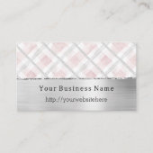 Silver Pink Glitzy Stripes Business name website 名刺 (正面)