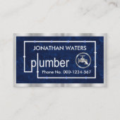 Silver Pipeline In Blue Water Grunge 名刺 (正面)