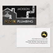 Silver Pipes Building Frame Plumber Service 名刺 (正面/裏面)