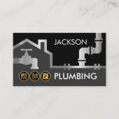 Silver Pipes Building Frame Plumber Service 名刺 (正面)