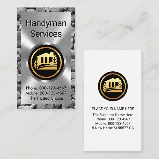 Silver Plate On A Stone Wall Builder 名刺 (正面/裏面)