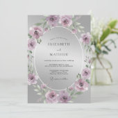 Silver Polished Mauve Wedding 招待状 (スタンド正面)