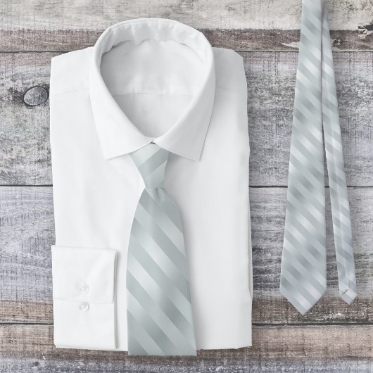 Silver Powder Blue Grey Striped Tie ネクタイ
