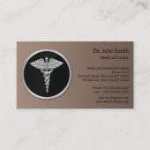 Silver Professional Caduceus Medical Reminder 予約カード (正面)