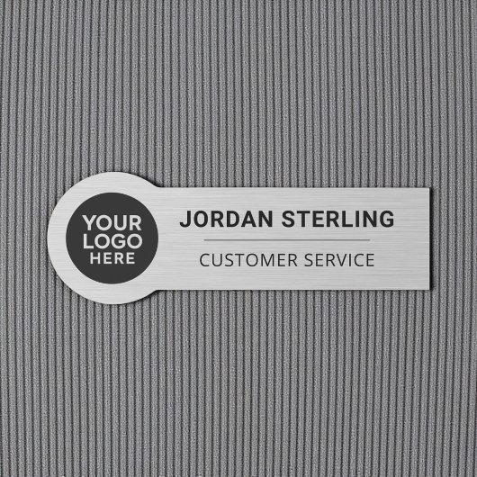 Silver Professional Modern Logo Company Corporate 名札