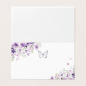 Silver purple floral butterfly plac card (外部フラット)