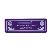 Silver Purple Medieval Fantasy Sword Wedding Label ラベル (正面)