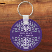 Silver Purple Sword Bridesmaid Royal Wedding Gift キーホルダー (正面)