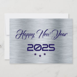 Silver purple wish card New Year with tree stars シーズンカード