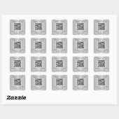 Silver QR Code Business スクエアシール (シート)